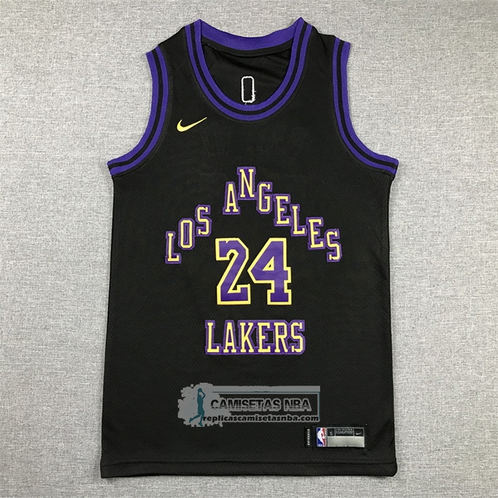 Camiseta Nino Los Angeles Lakers Kobe Bryant NO 24 Ciudad 2023-24 Negro
